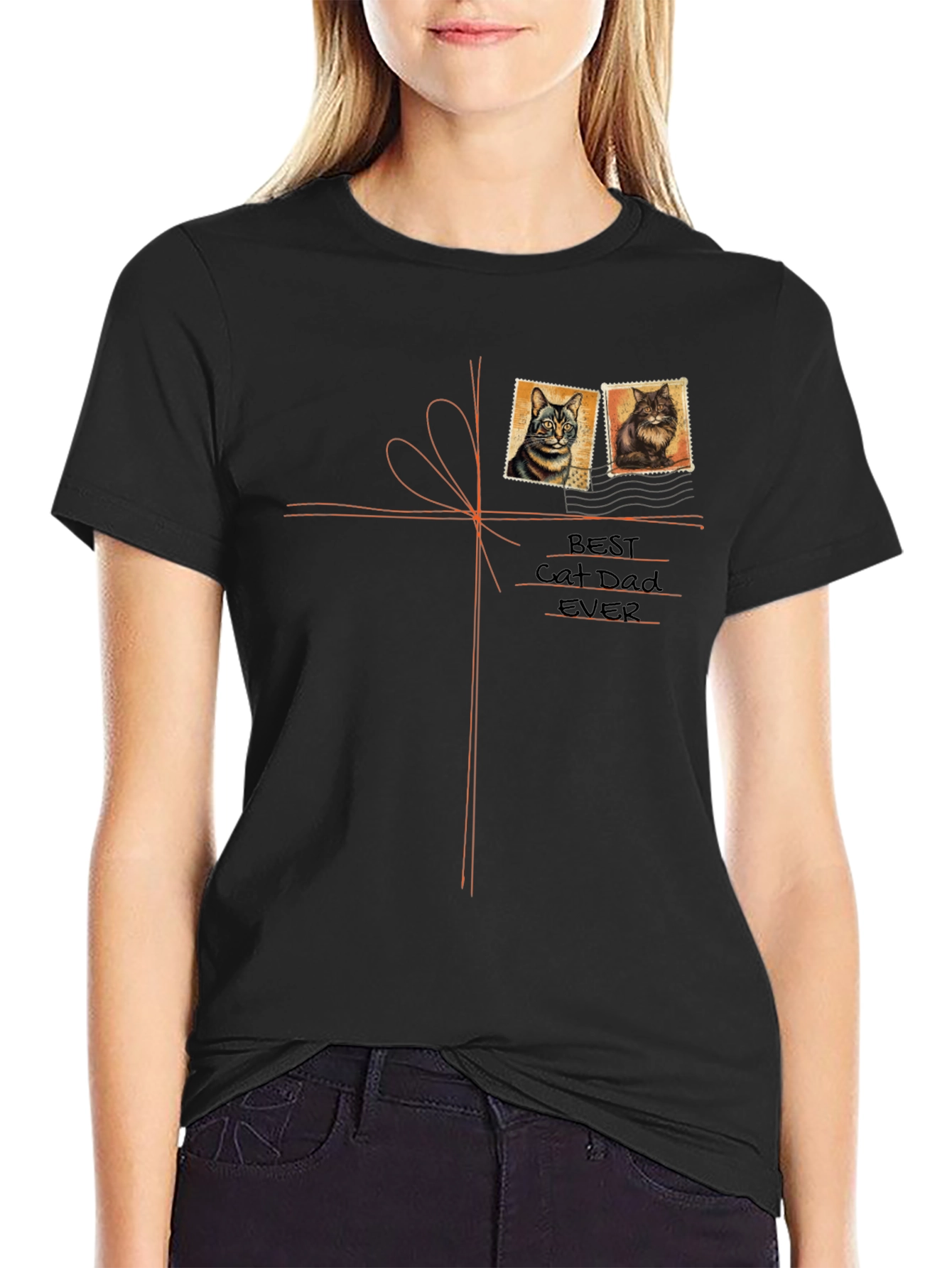 Best Cat Dad Ever Black T-Shirt