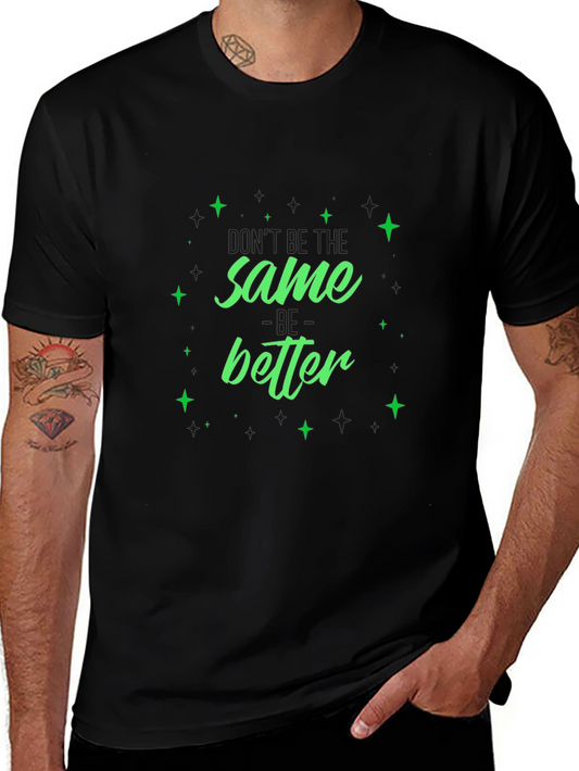 Same Better Green Graphic Black T-Shirt