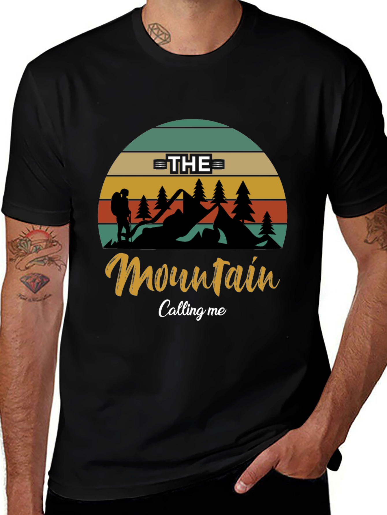 The Mountain is Calling Black T-Shirt