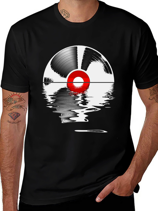 Vinyl Record Reflection Graphic Tee