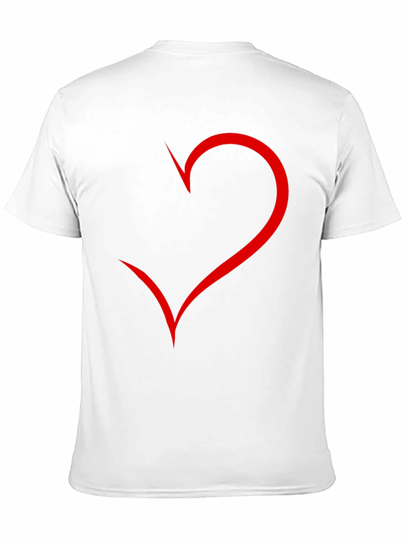 Mens Black T-Shirt with Red Heart Design