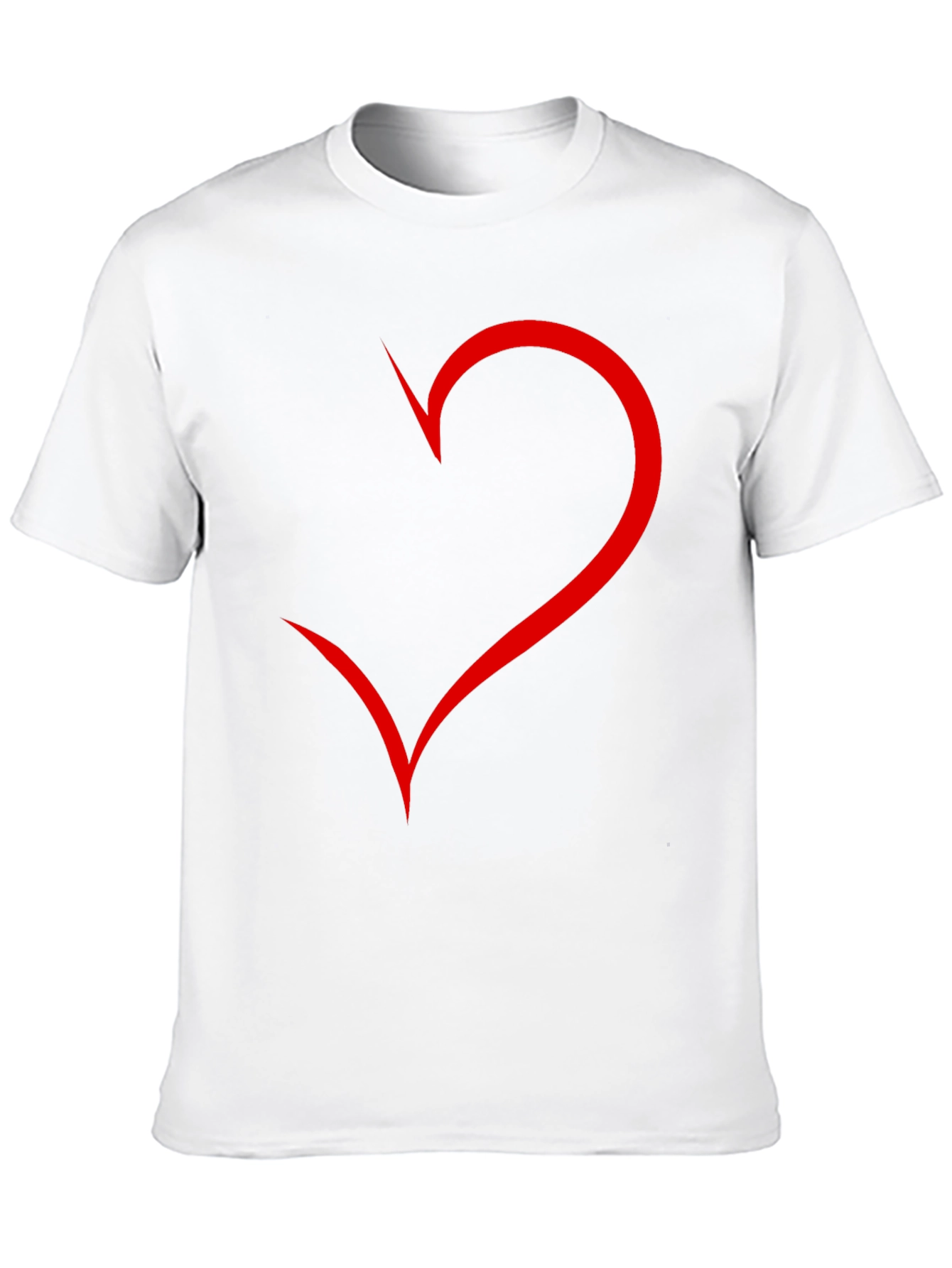 Mens Black T-Shirt with Red Heart Design