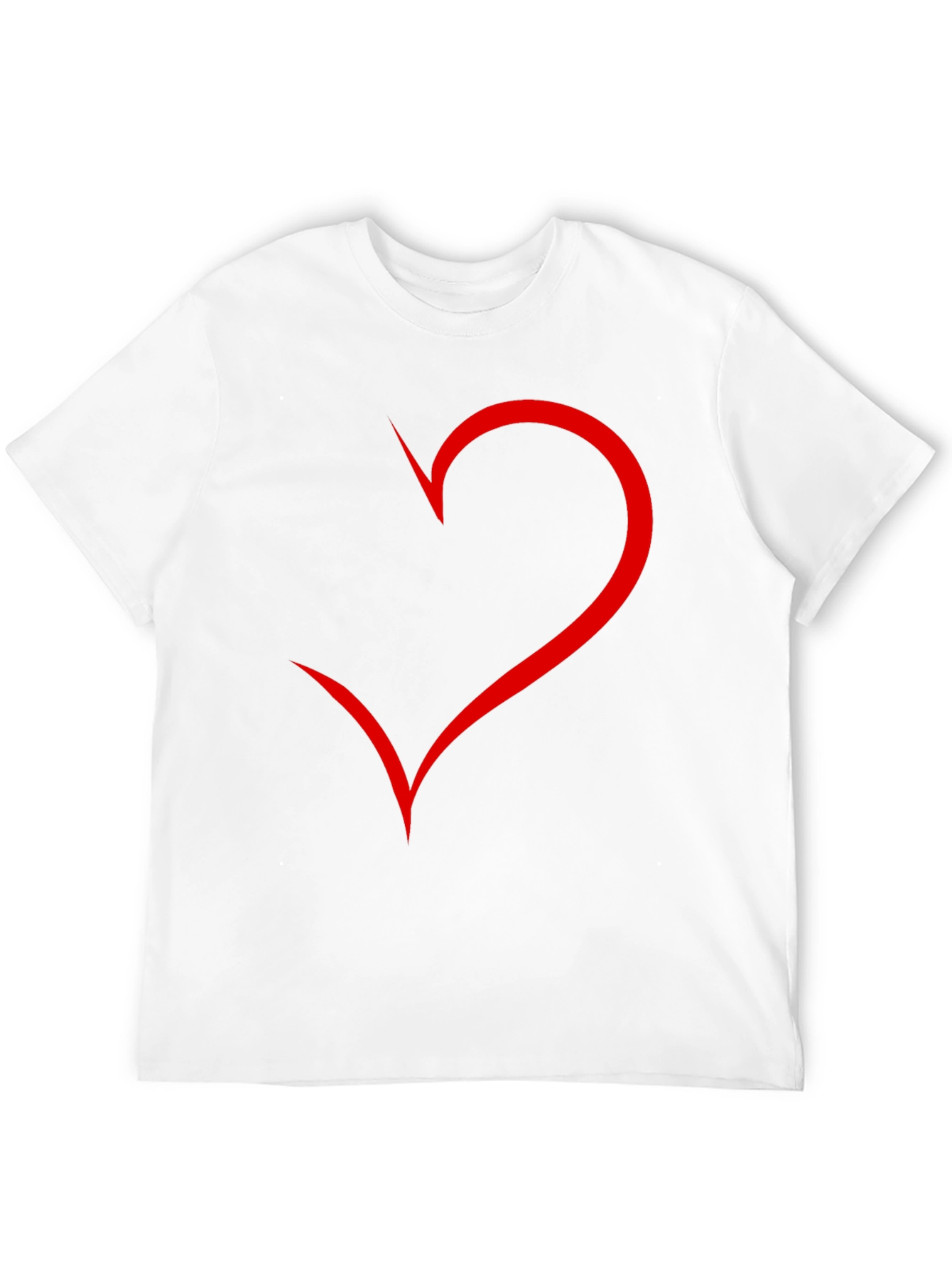 Mens Black T-Shirt with Red Heart Design