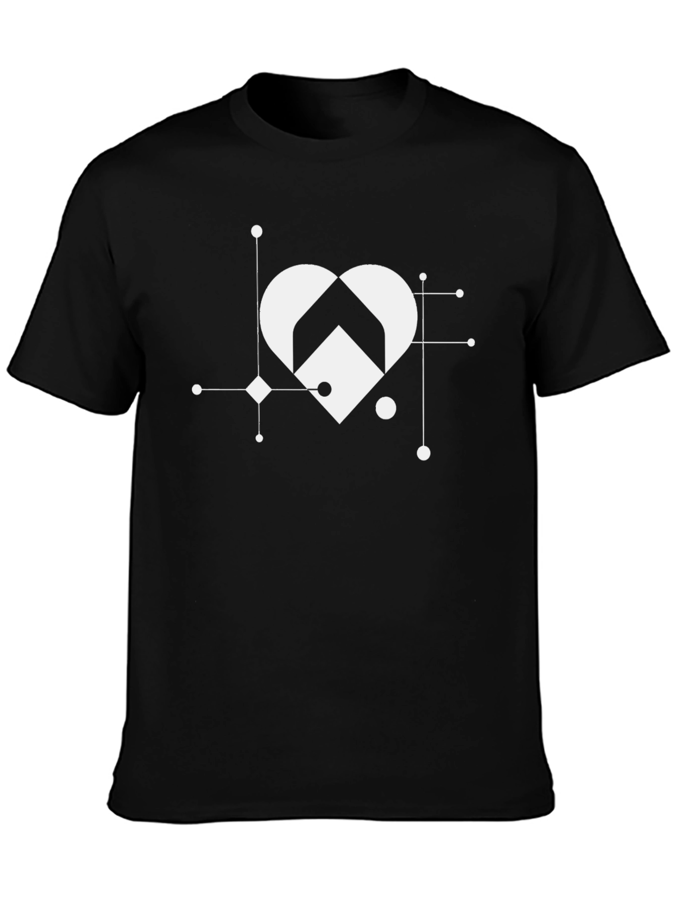 Geometric Heart Graphic T-Shirt - Stylish Casual Wear