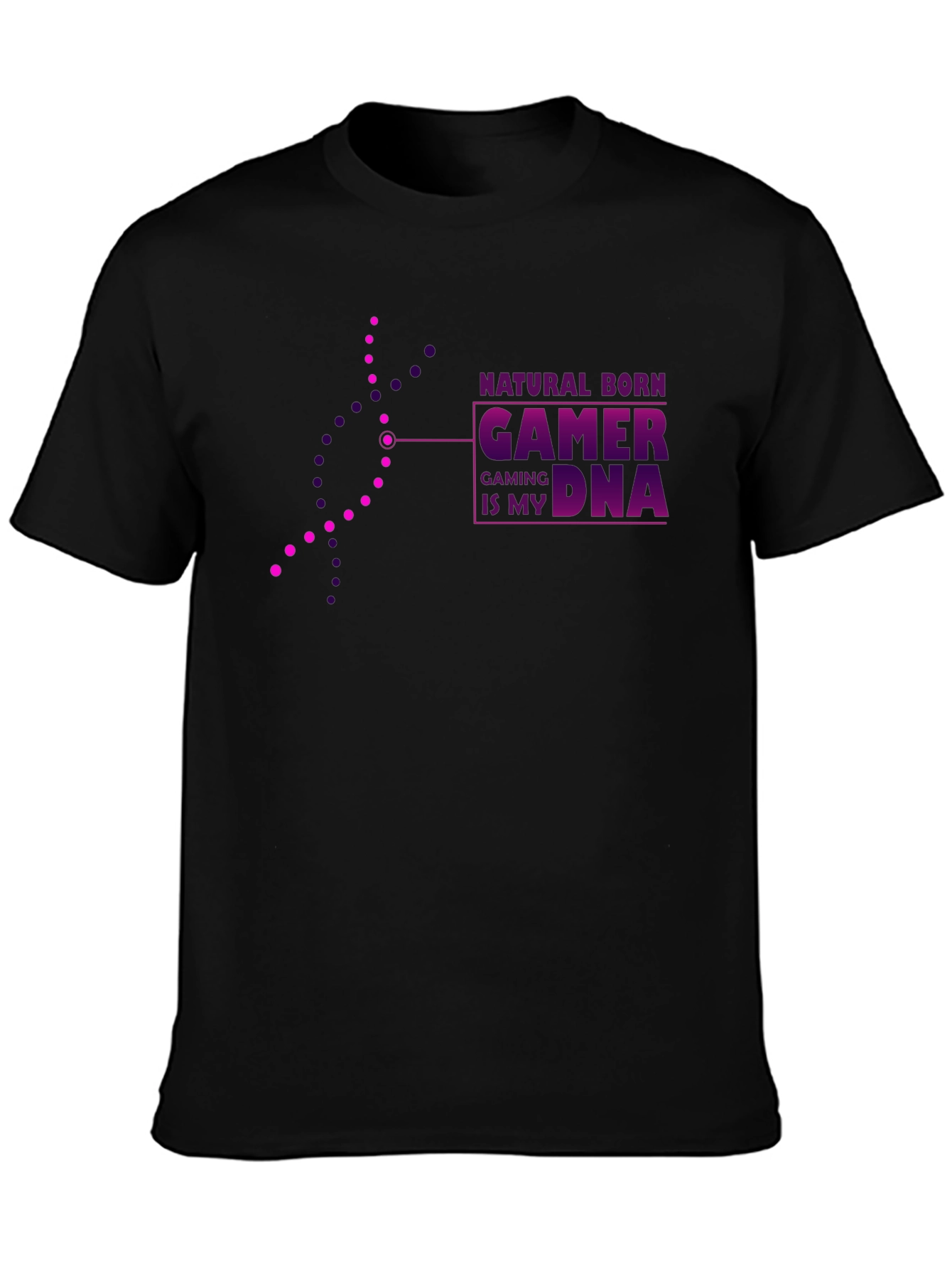Natural Born Gamer DNA Black Graphic Tee