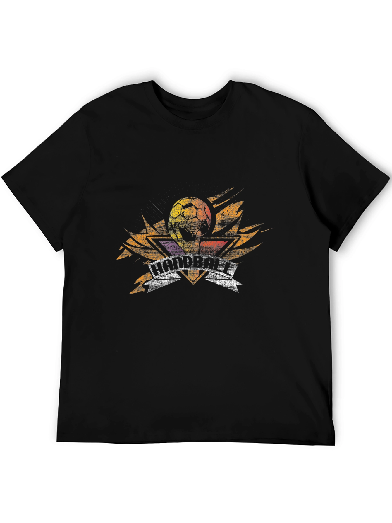 Handball Graphic Print Black T-Shirt