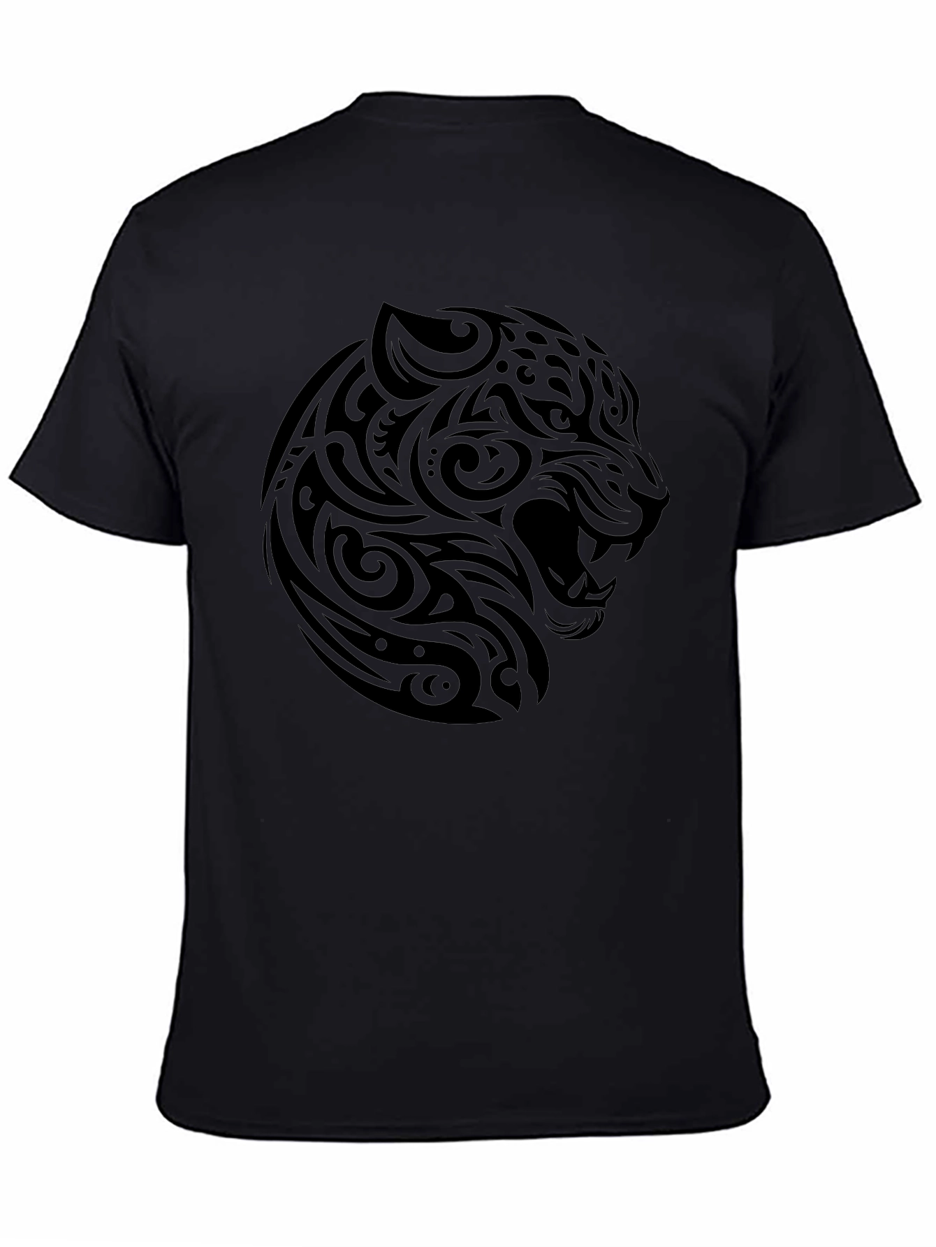 Tribal Jaguar Graphic Black T-Shirt