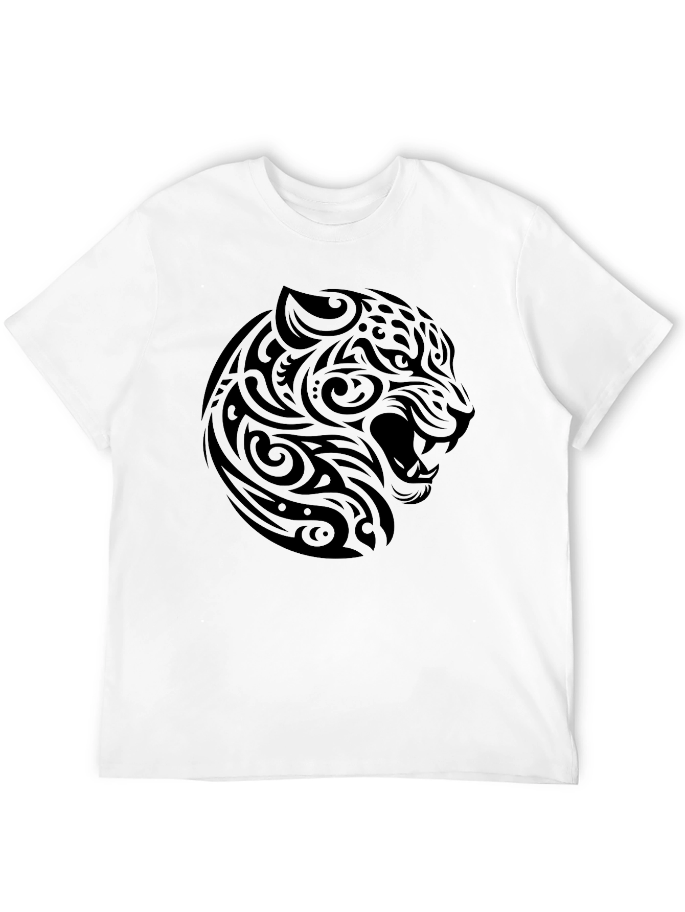 Tribal Jaguar Graphic Black T-Shirt