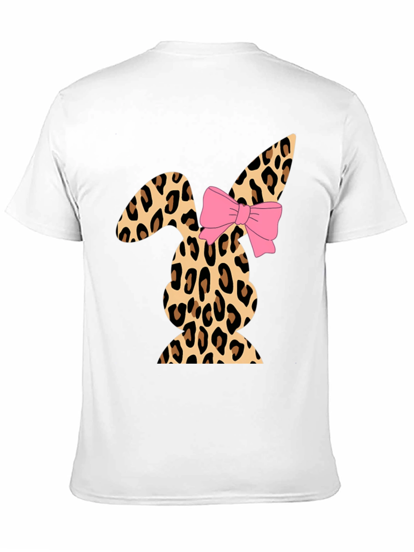Leopard Print Easter Bunny T-Shirt with Bow