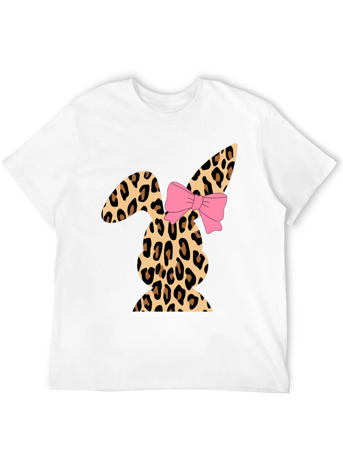 Leopard Print Easter Bunny T-Shirt with Bow