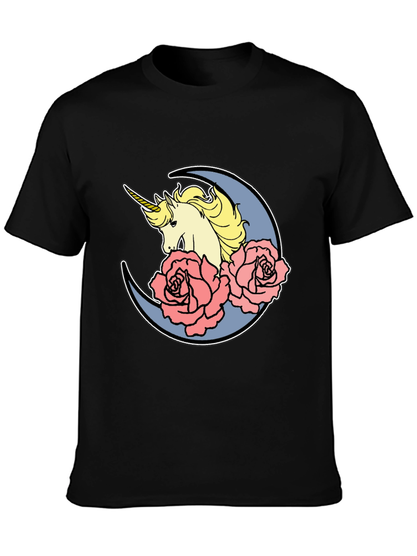 Unicorn Moon Rose Graphic T-Shirt