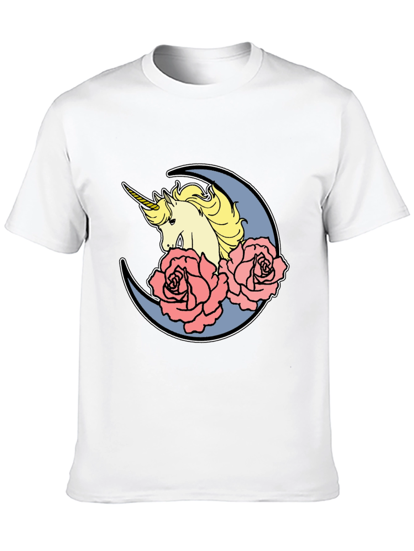 Unicorn Moon Rose Graphic T-Shirt