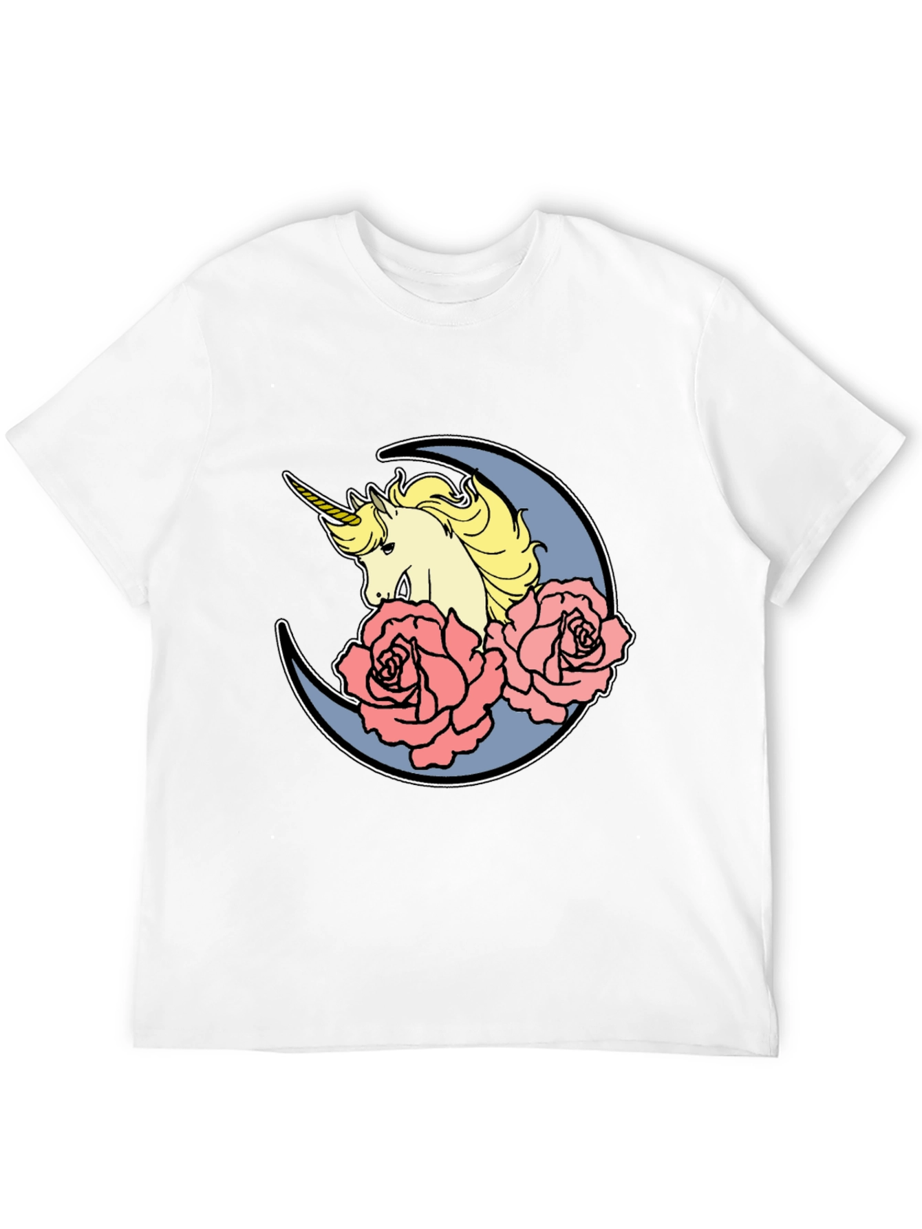 Unicorn Moon Rose Graphic T-Shirt