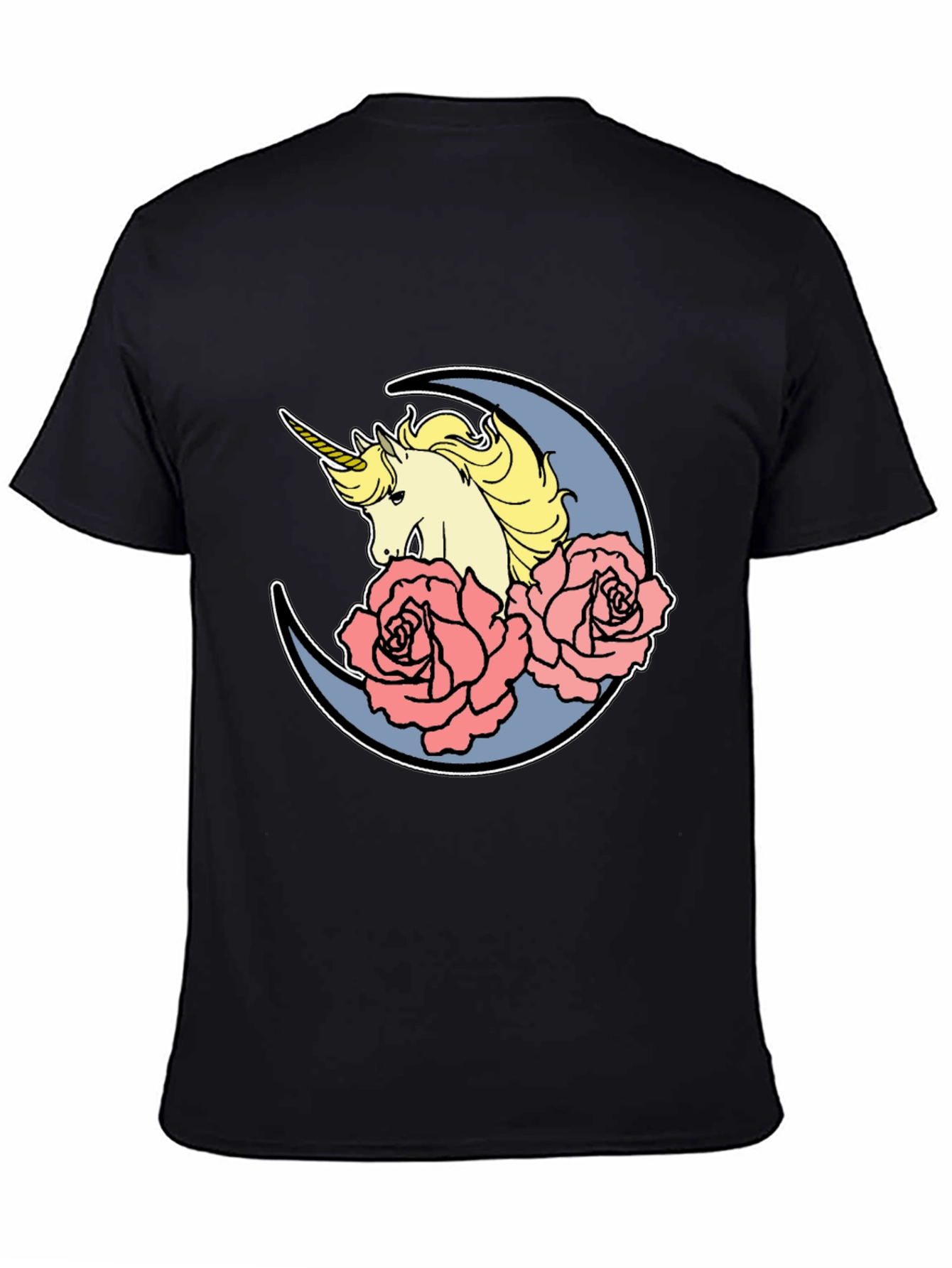Unicorn Moon Rose Graphic T-Shirt