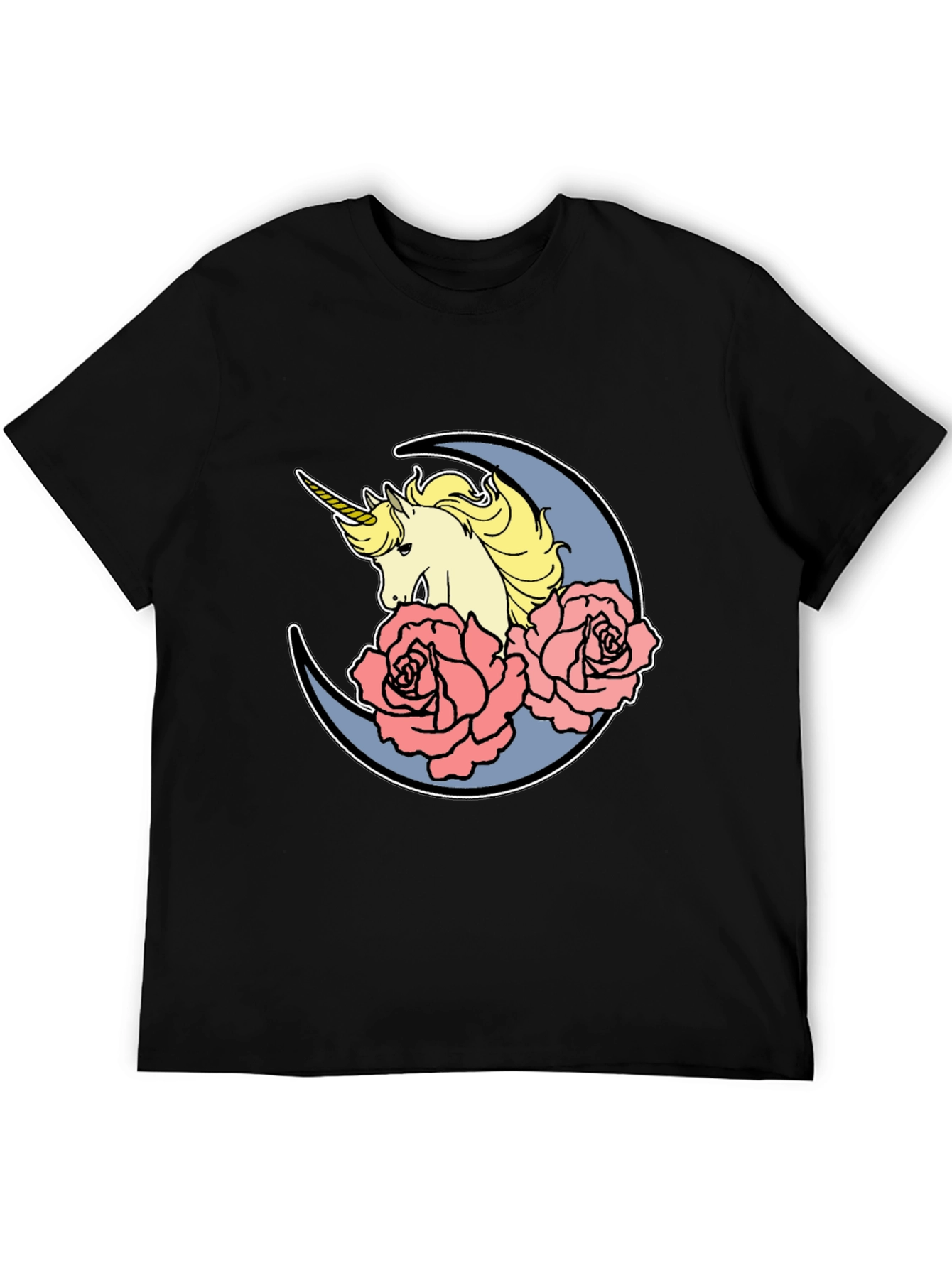Unicorn Moon Rose Graphic T-Shirt