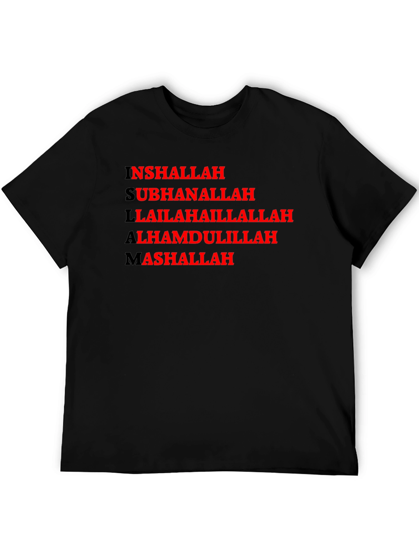 Islamic Calligraphy T-Shirt - Inshallah Subhanallah Alhamdulillah