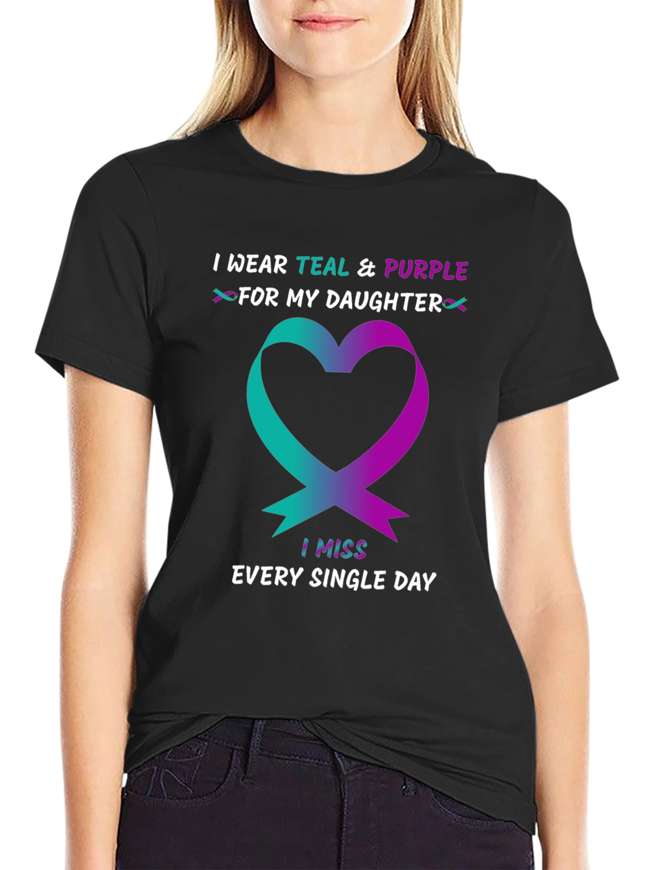 Teal & Purple Daughter Remembrance T-Shirt