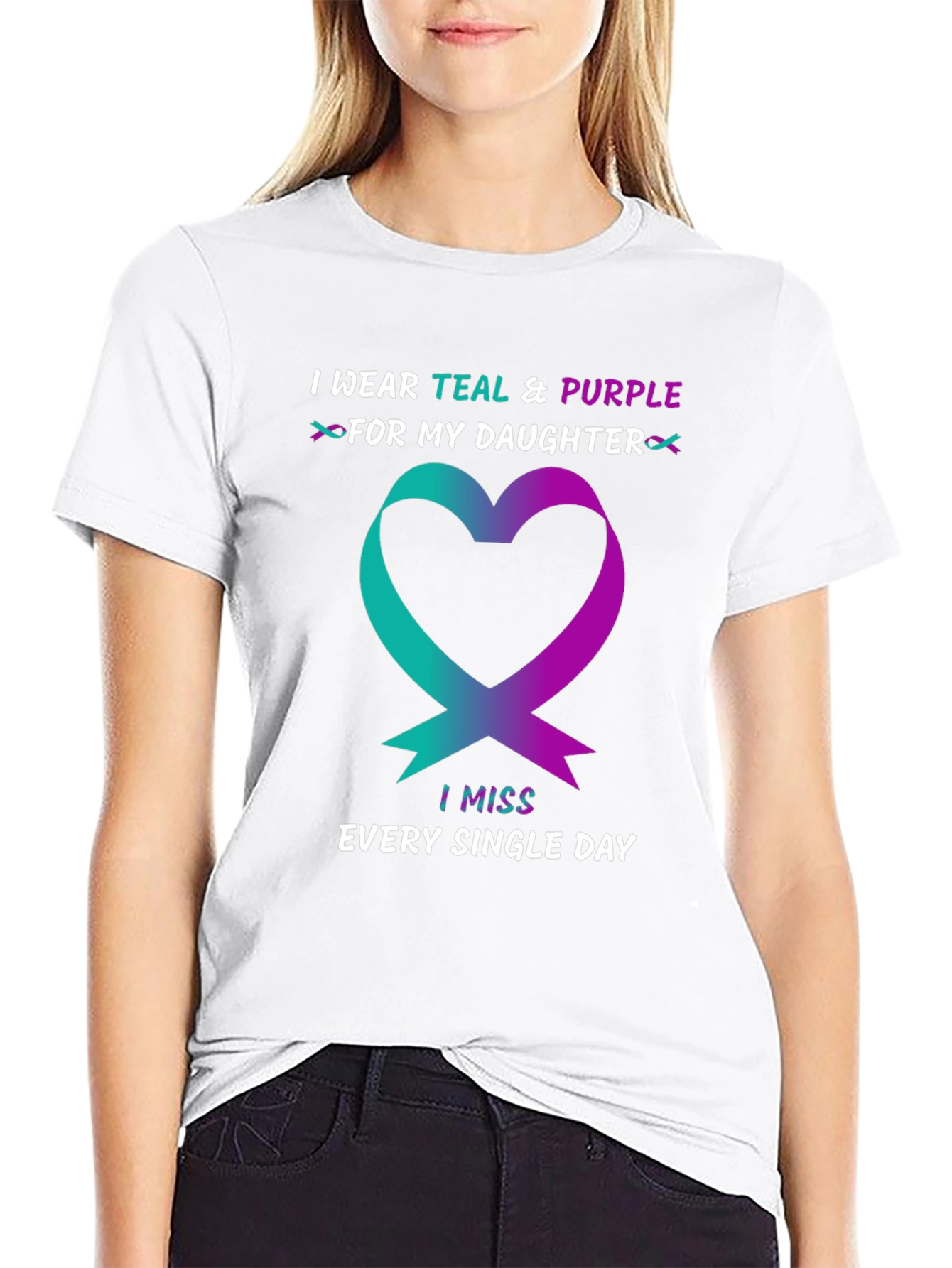 Teal & Purple Daughter Remembrance T-Shirt