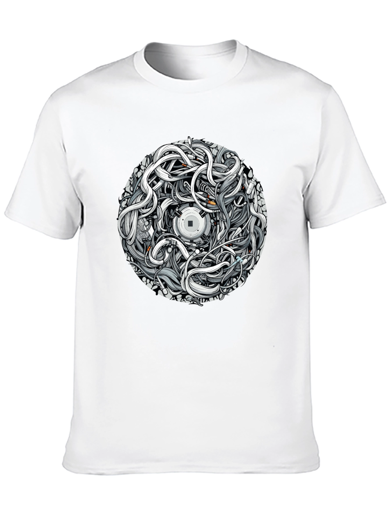 Abstract Graphic Print Black T-Shirt
