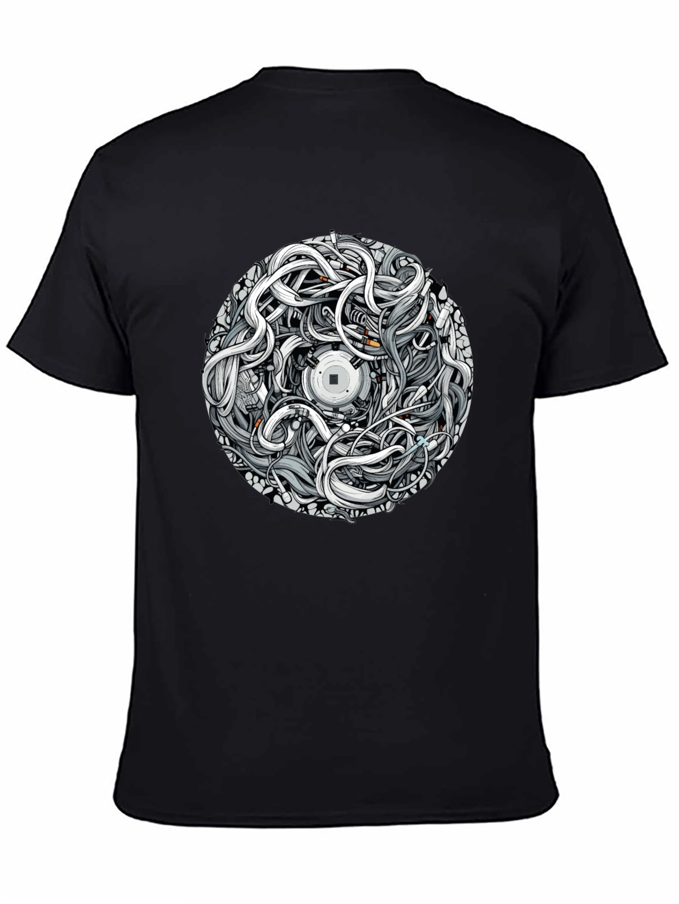 Abstract Graphic Print Black T-Shirt