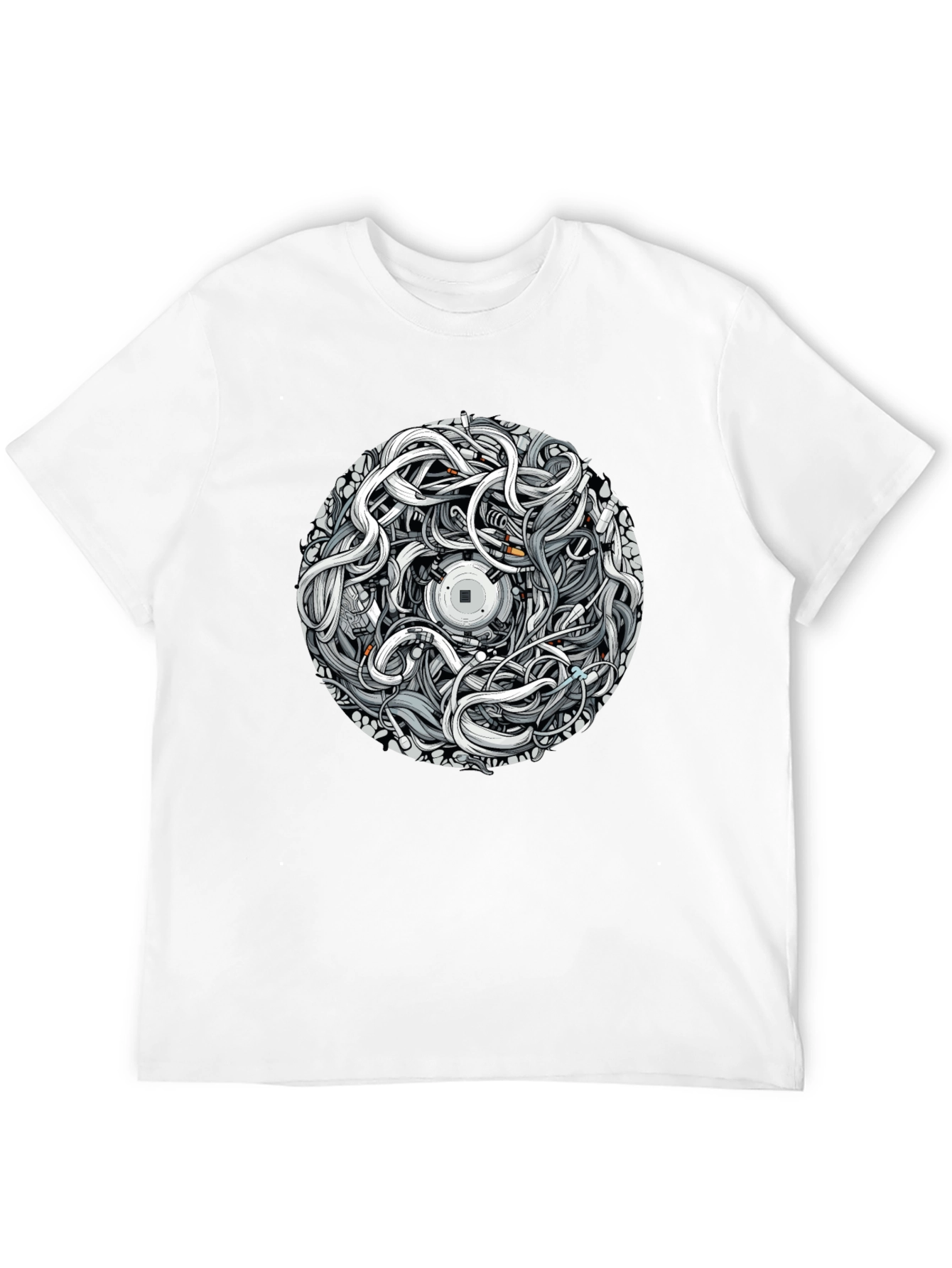 Abstract Graphic Print Black T-Shirt