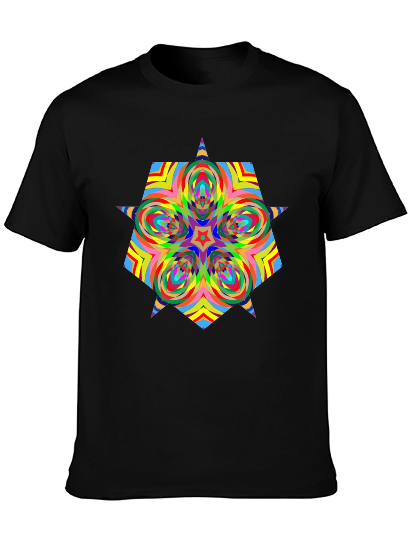 Psychedelic Starburst Graphic Black T-Shirt