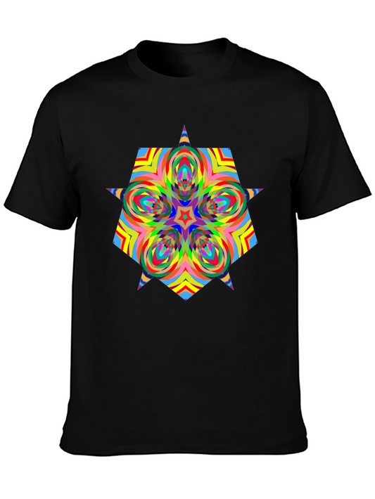Psychedelic Starburst Graphic Black T-Shirt