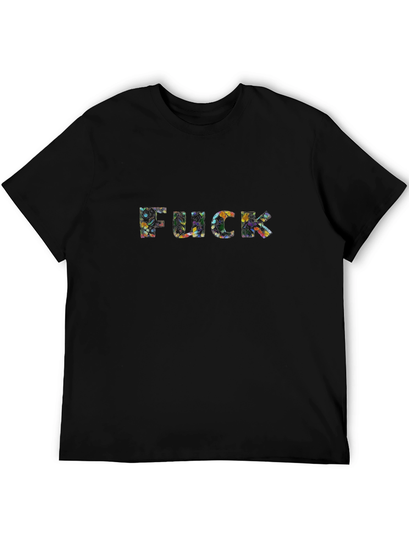 Floral F*ck T-Shirt - Black Crew Neck