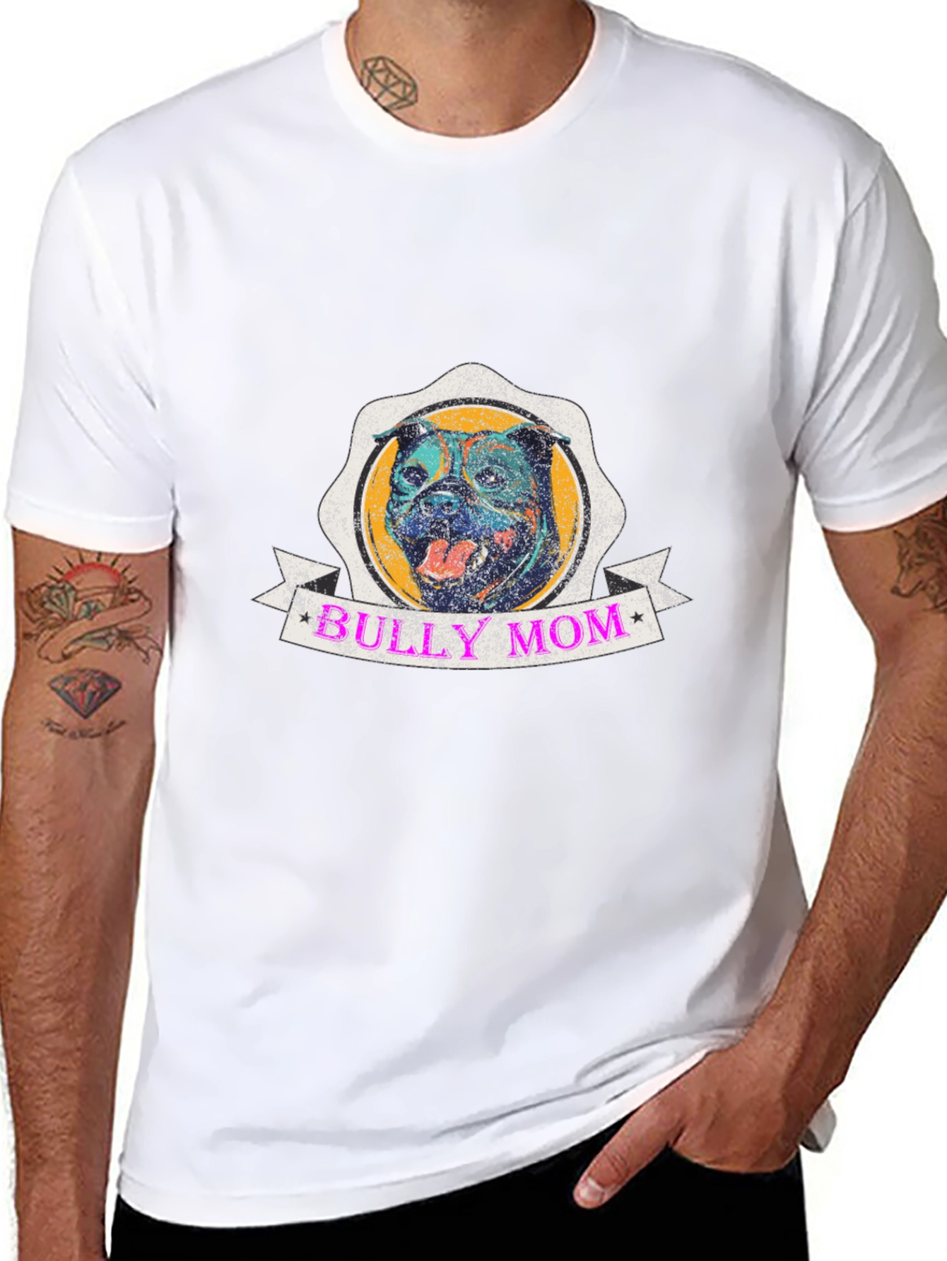 Bully Mom Graphic Tee - Dog Lover Shirt