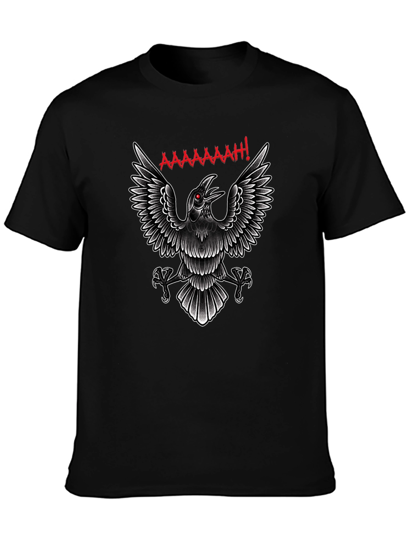 Screaming Raven Graphic Tee - Black