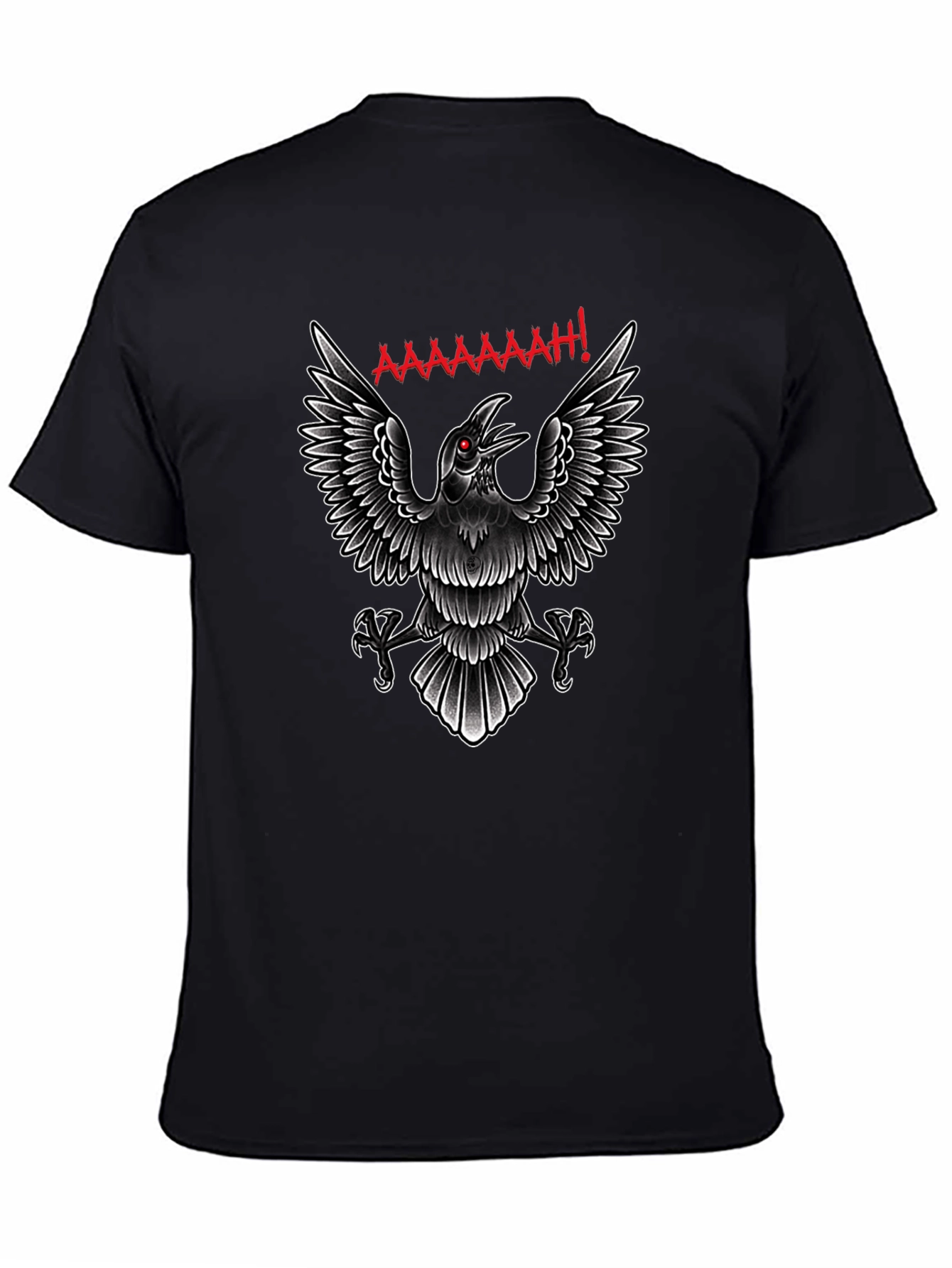 Screaming Raven Graphic Tee - Black
