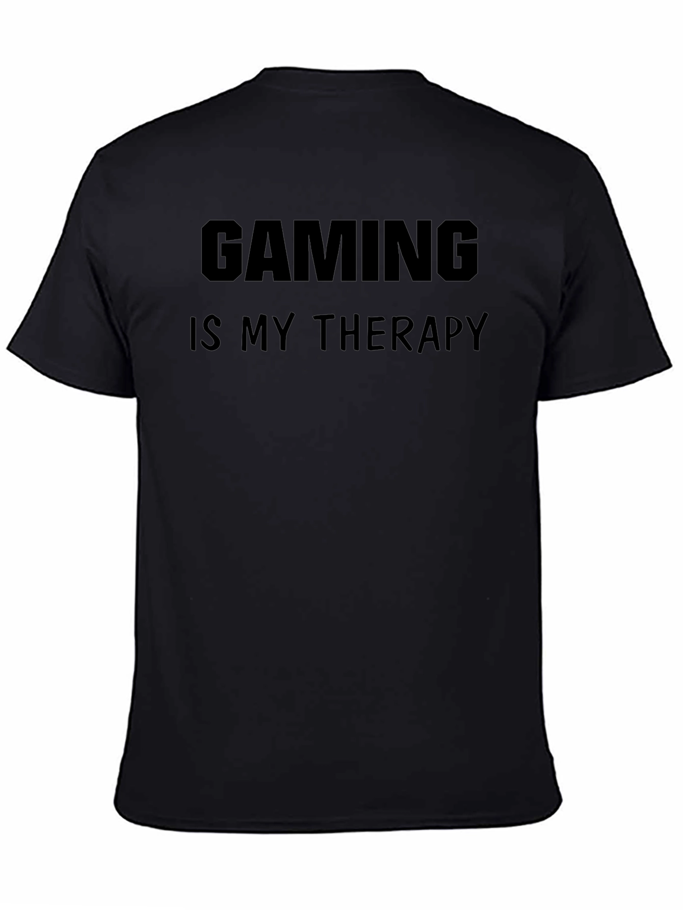 Gaming Is My Therapy Black Graphic Tee