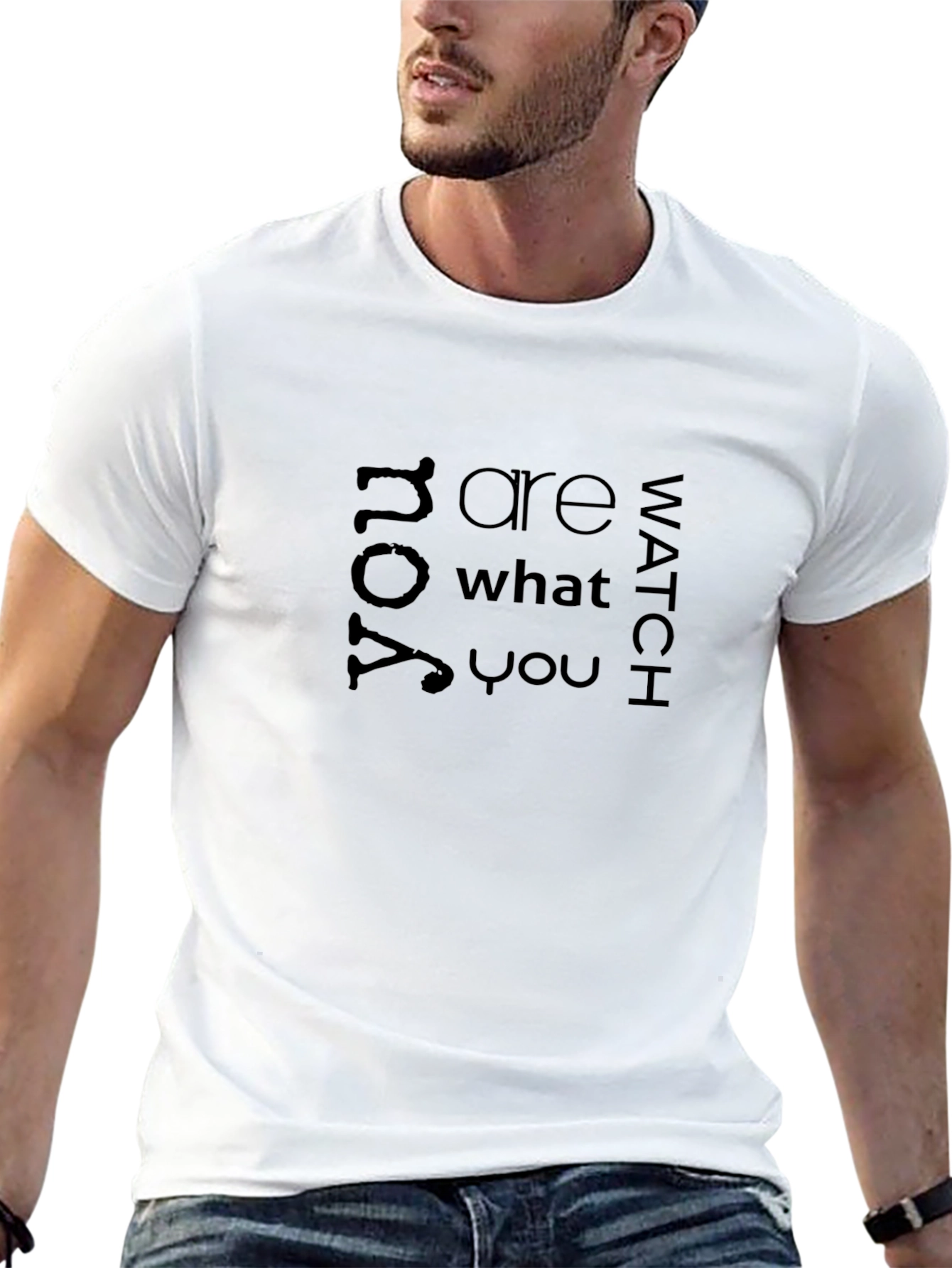 Statement Tee: You Are What You Watch - Black