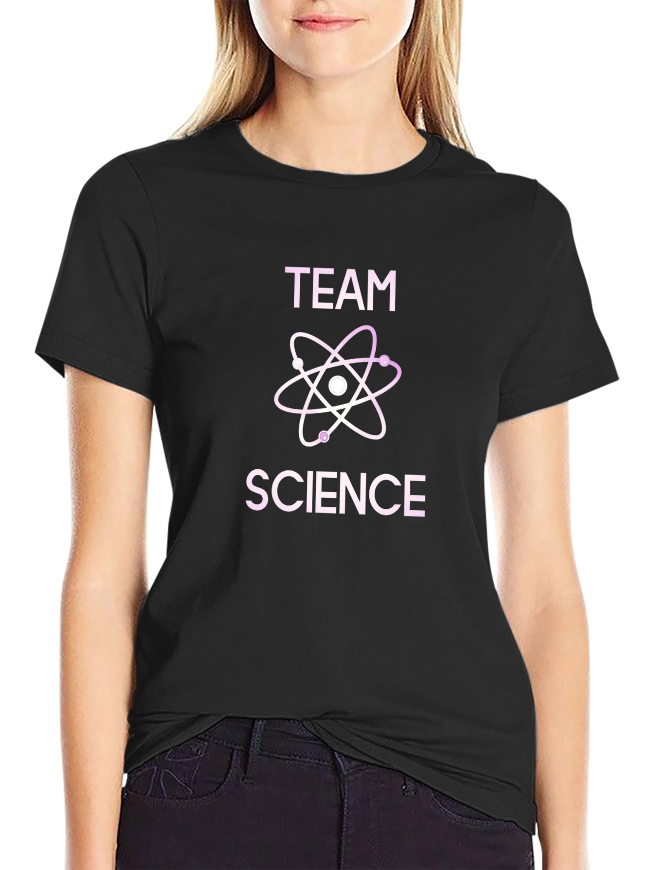 Team Science Graphic Tee - Black Cotton T-Shirt