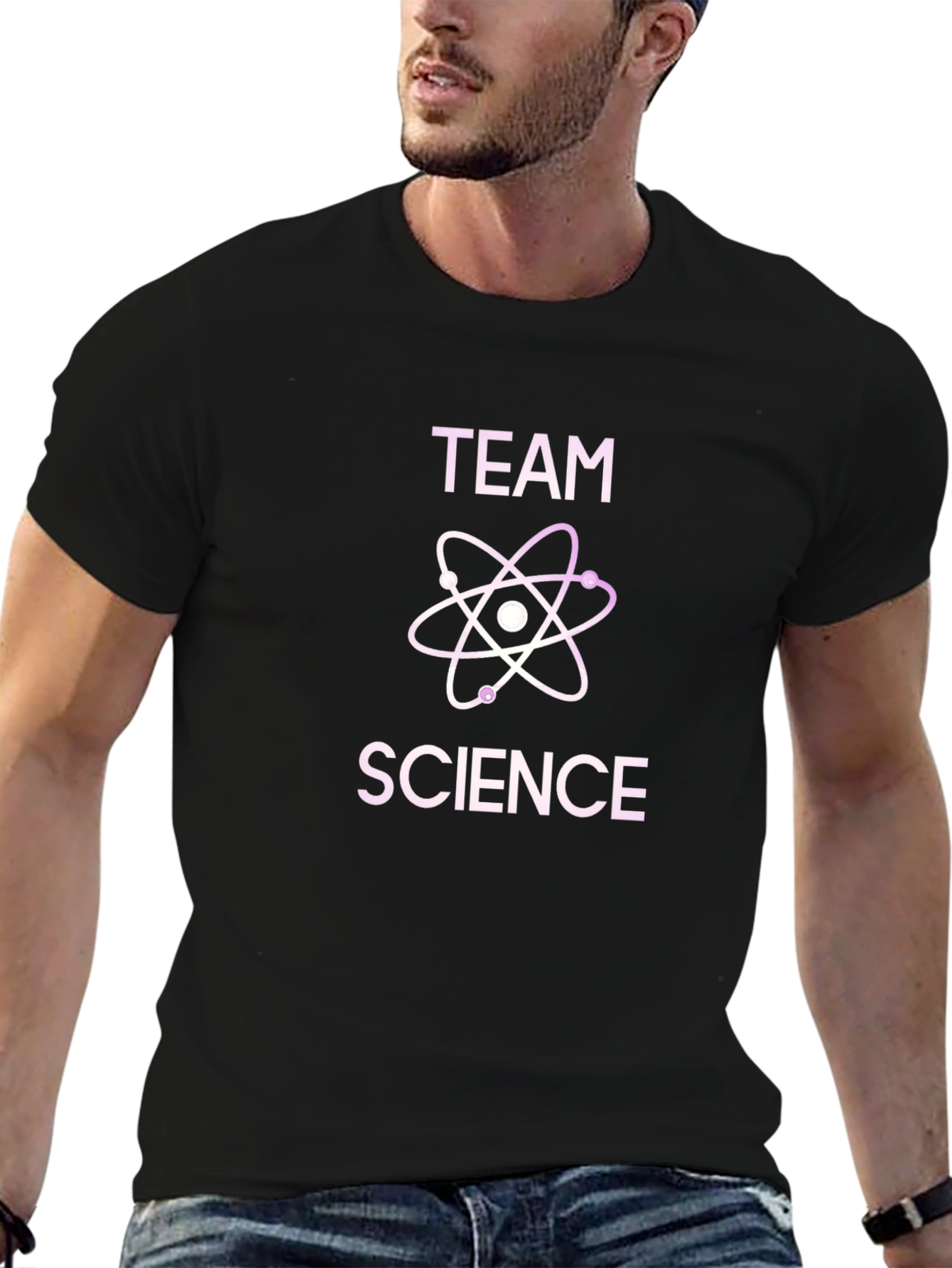 Team Science Graphic Tee - Black Cotton T-Shirt