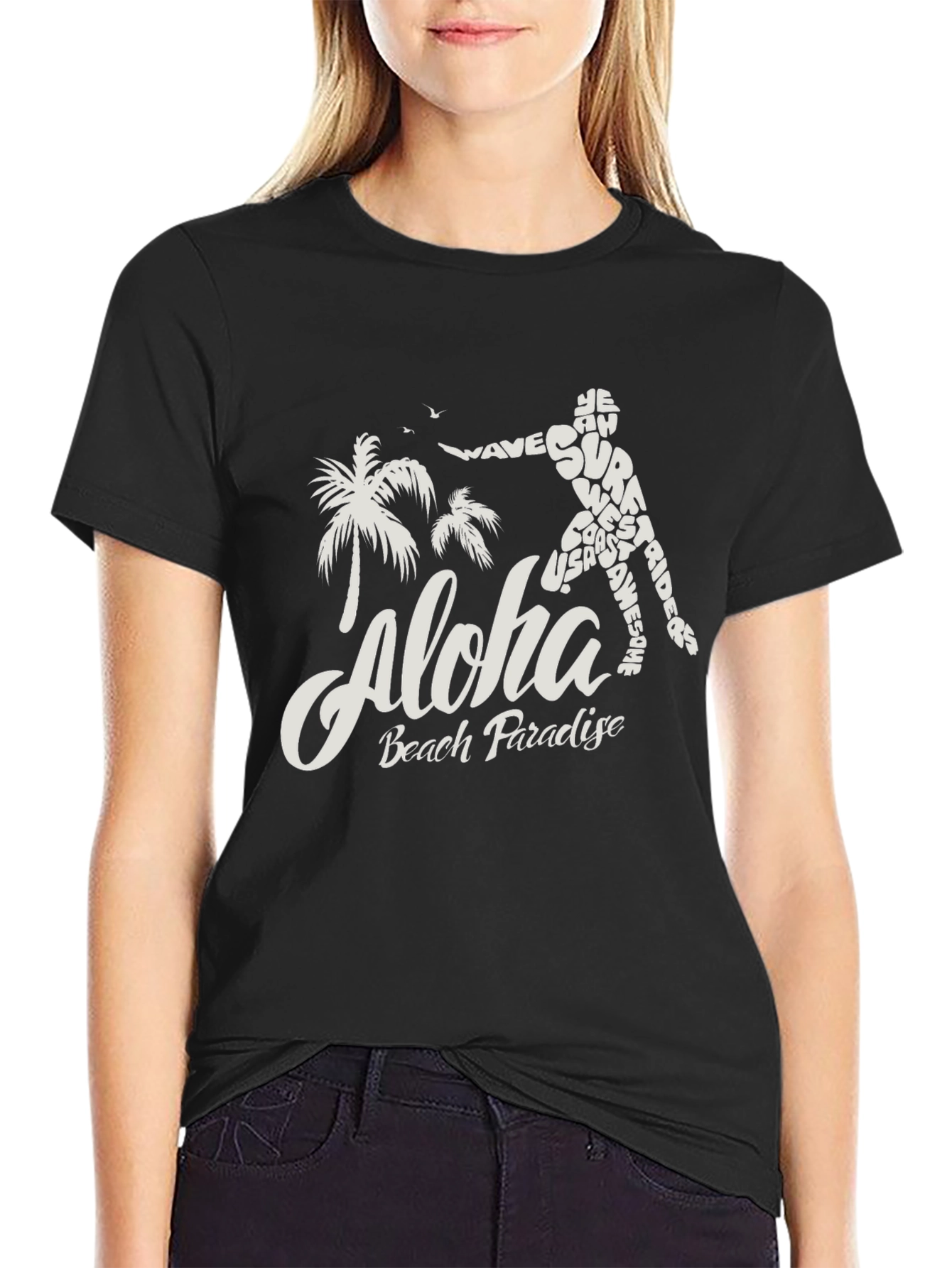 Aloha Beach Paradise T-Shirt - Surfing Design