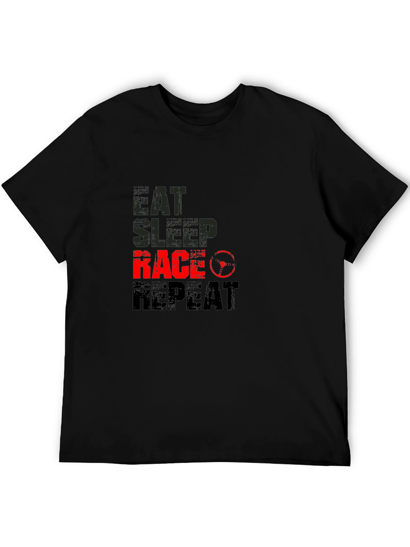 Eat Sleep Race Repeat Black T-Shirt