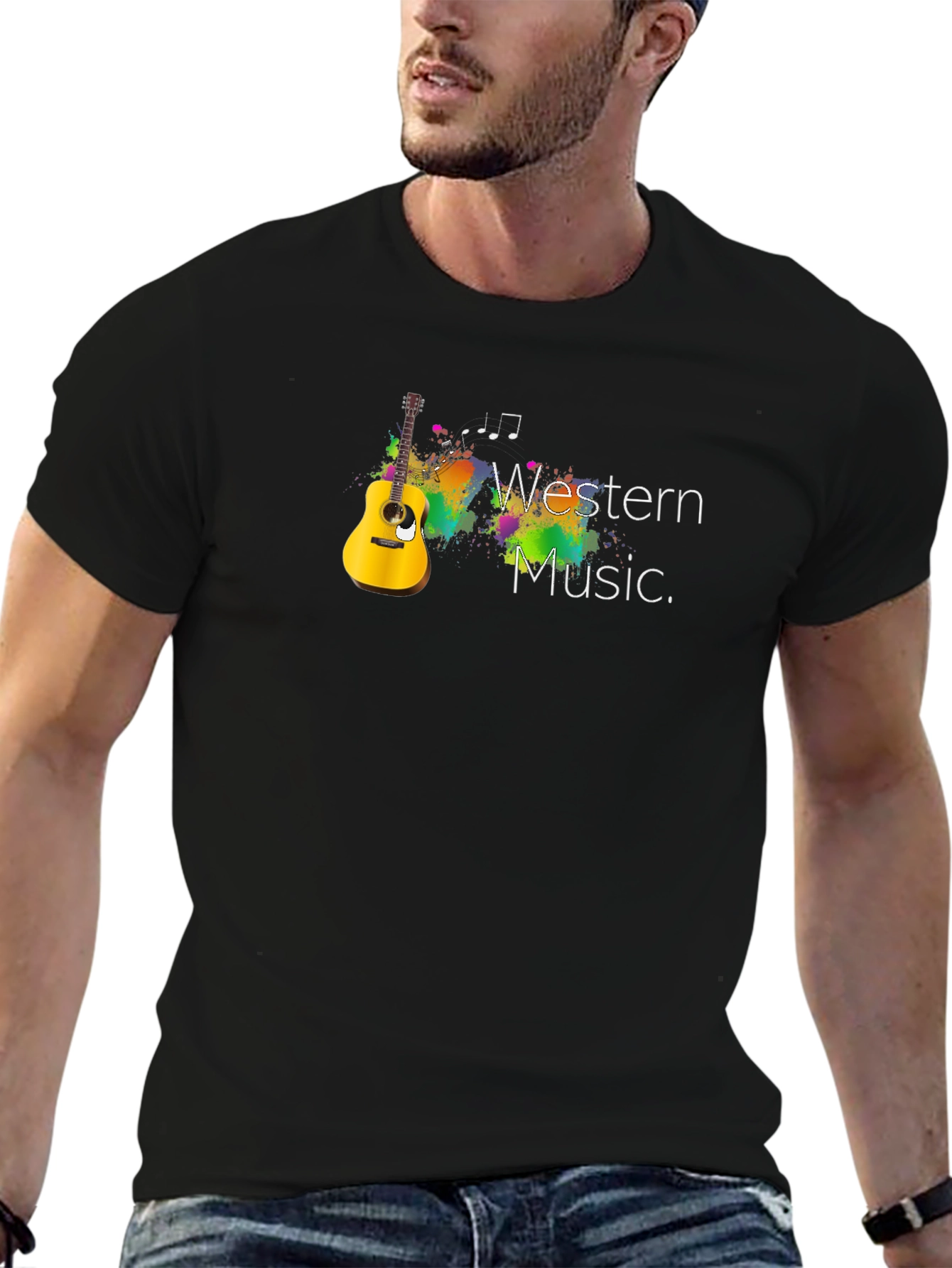 Western Music Graphic Tee - Black