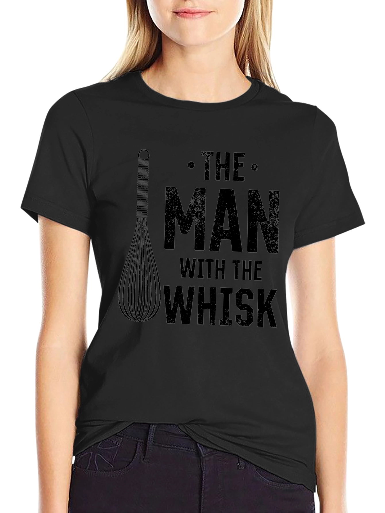 The Man With The Whisk Black T-Shirt