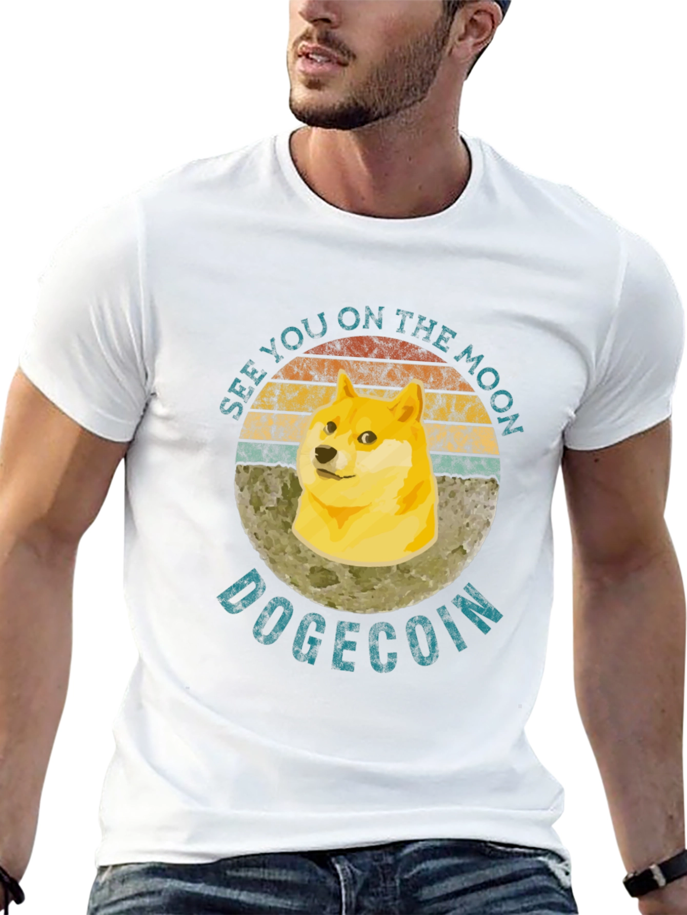 DogeCoin Moon T-Shirt - Crypto Meme Tee