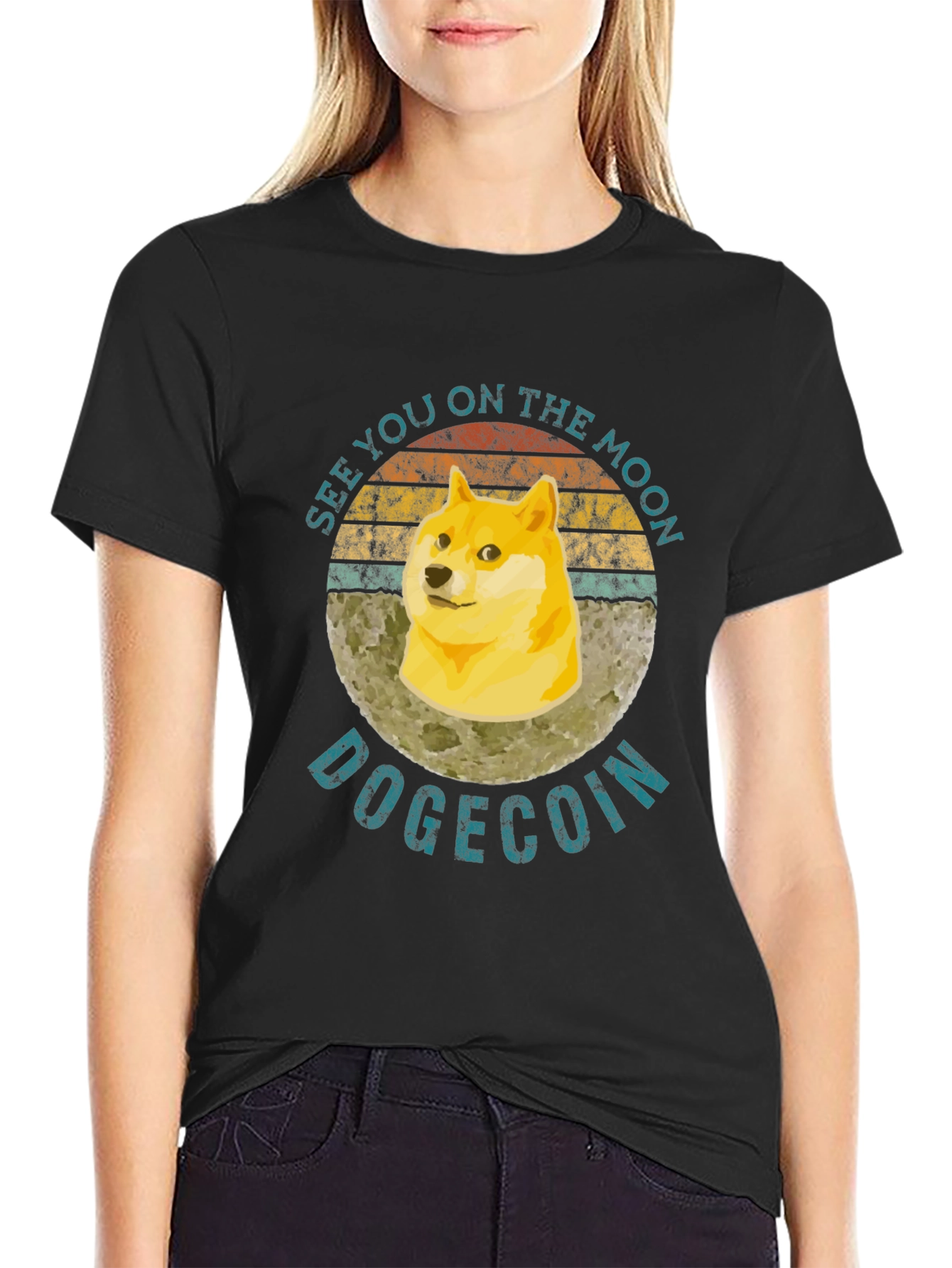 DogeCoin Moon T-Shirt - Crypto Meme Tee