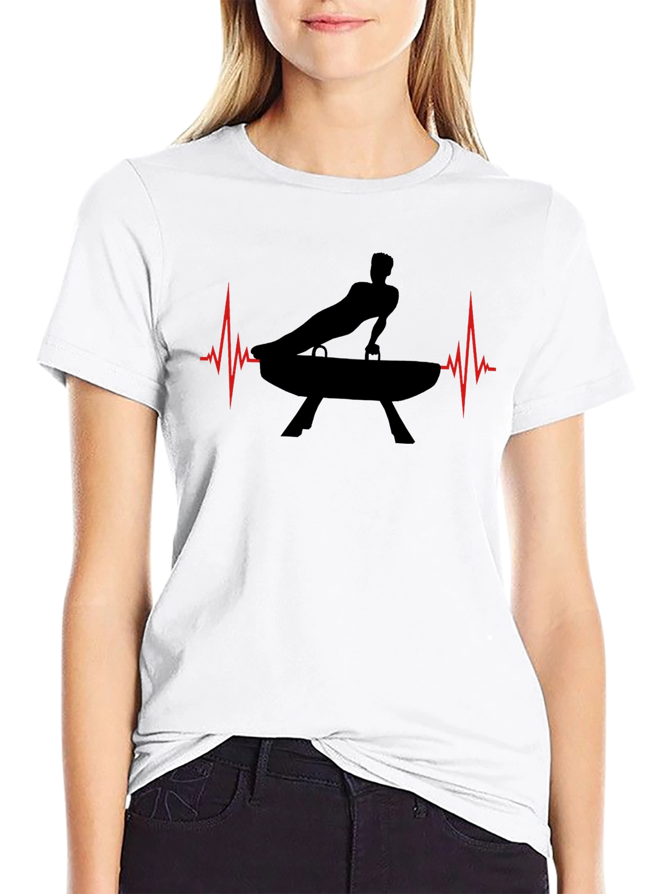 Gymnast Heartbeat Black T-Shirt