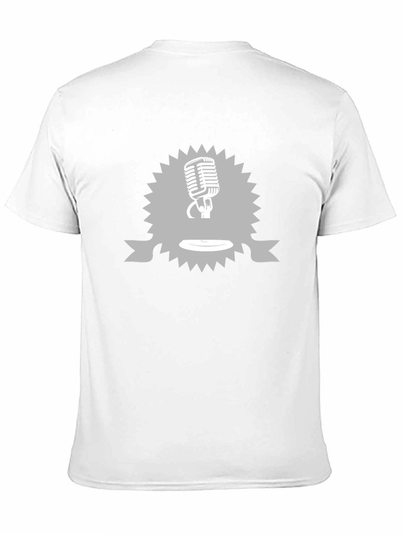 Retro Microphone Graphic T-Shirt - Black