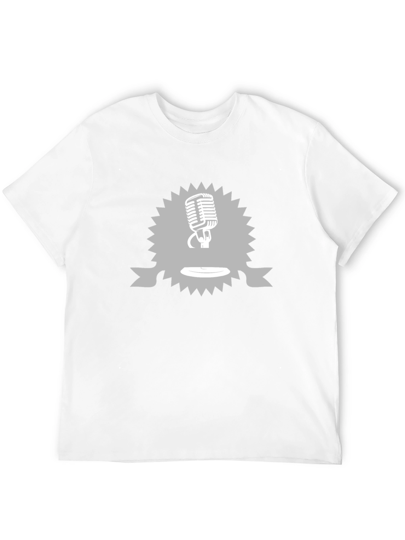 Retro Microphone Graphic T-Shirt - Black