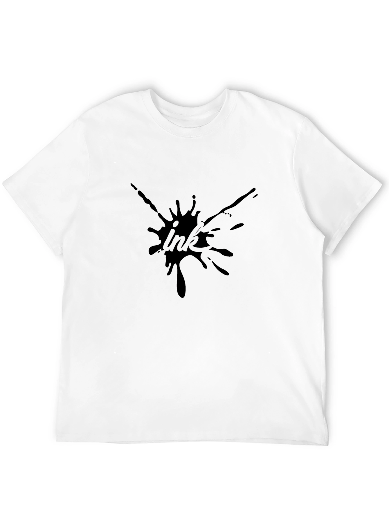 Ink Splatter Graphic Tee - Bold Black T-Shirt