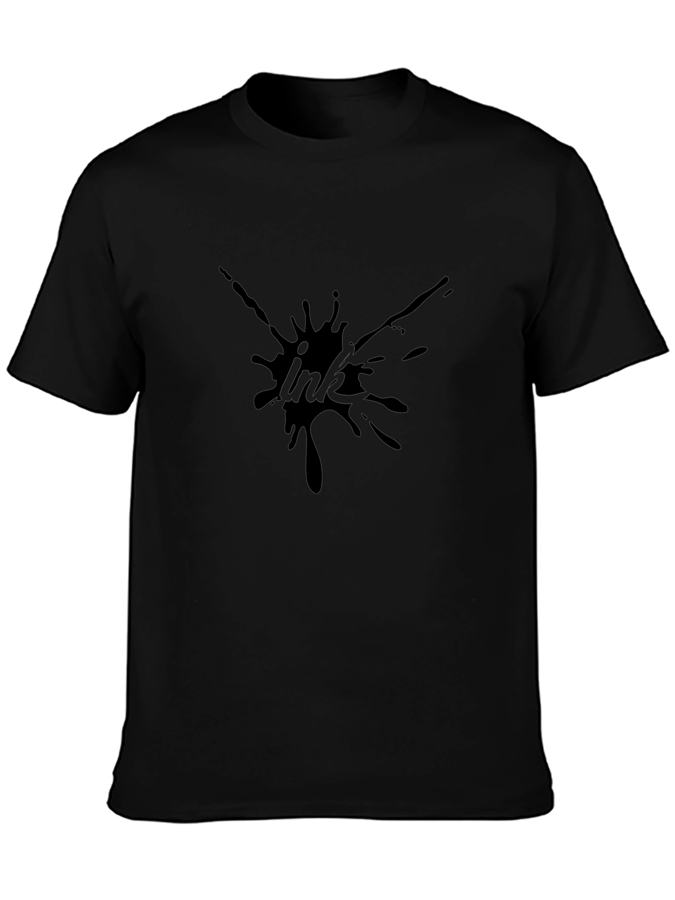 Ink Splatter Graphic Tee - Bold Black T-Shirt