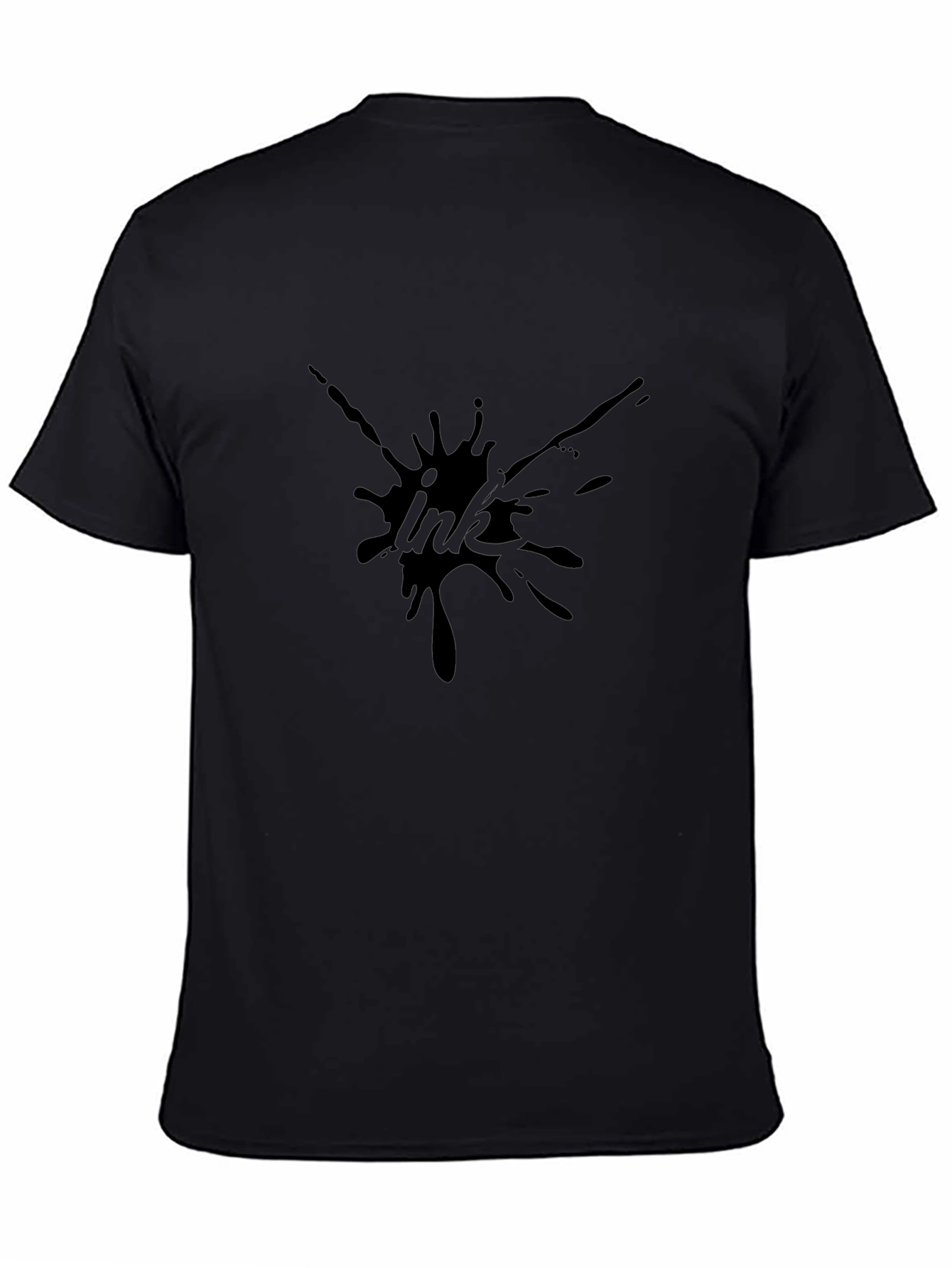 Ink Splatter Graphic Tee - Bold Black T-Shirt