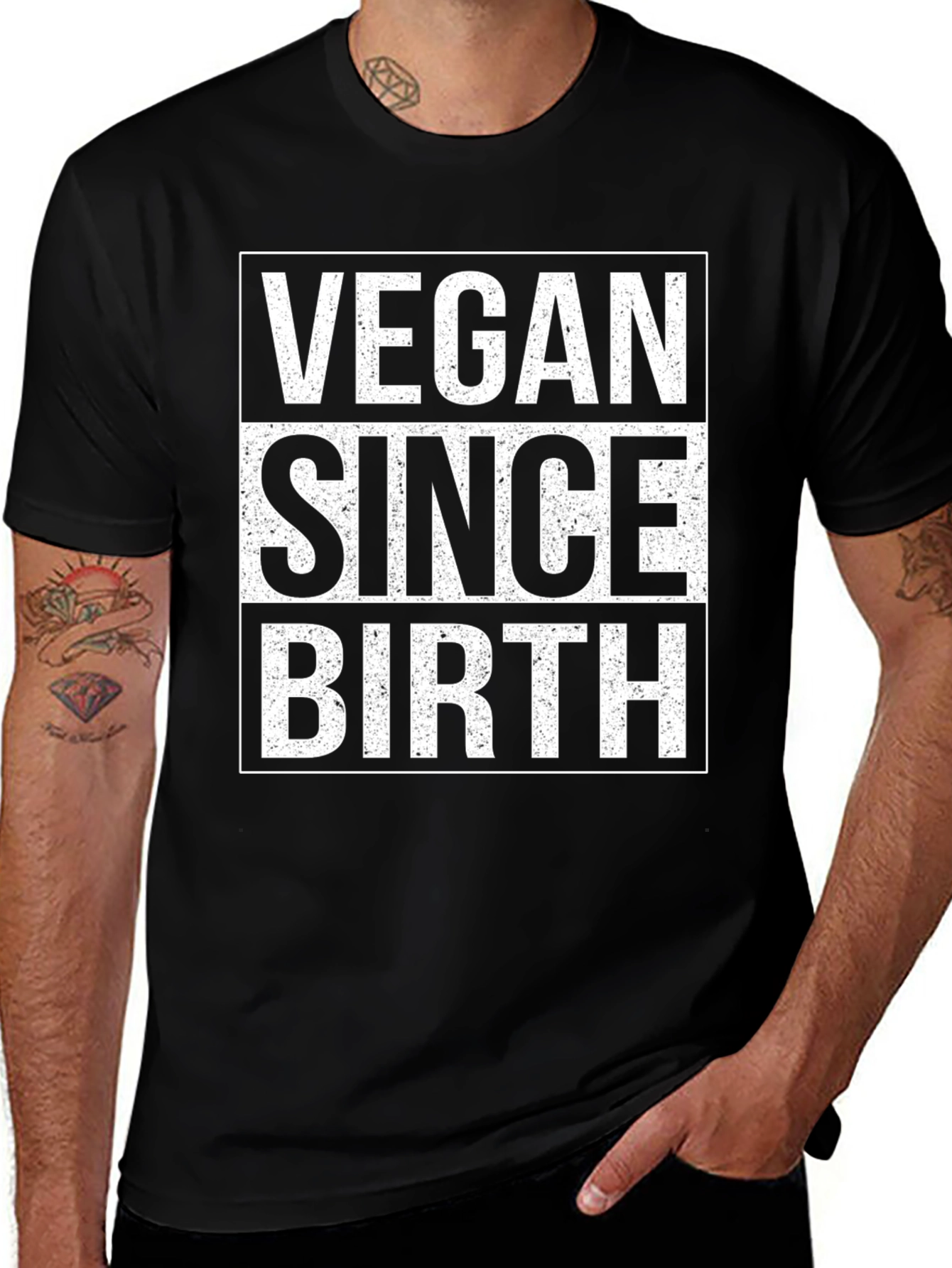 Vegan Since Birth Graphic Tee - Black