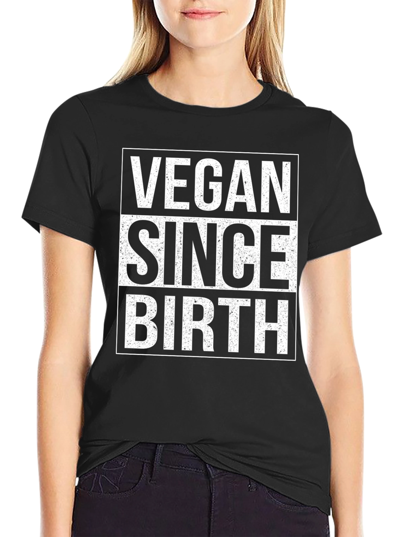 Vegan Since Birth Graphic Tee - Black