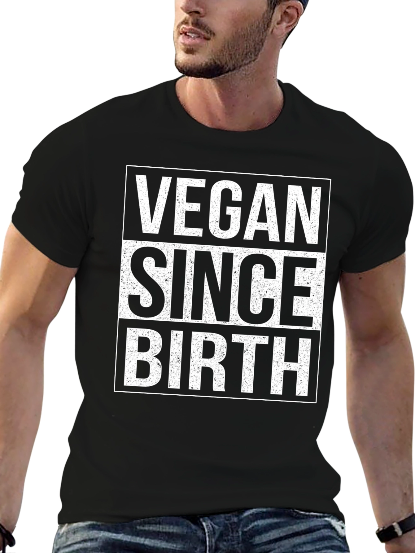 Vegan Since Birth Graphic Tee - Black
